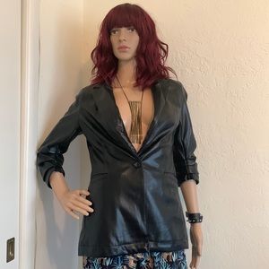 Rachel Zoe vegan leather blazer XS